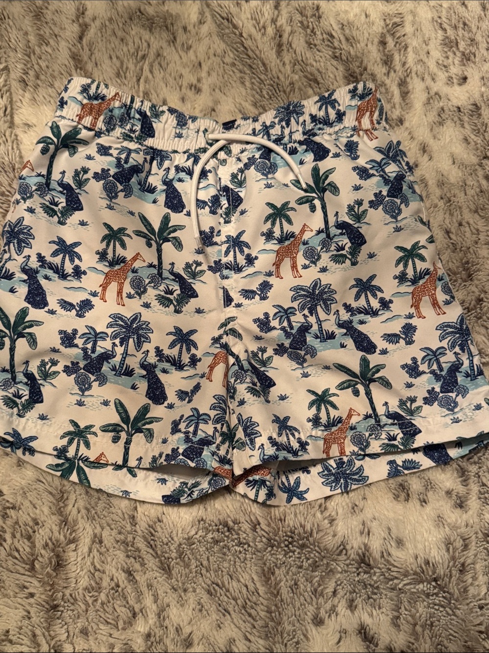 Janie and Jack Tropical Print kids swim Shorts